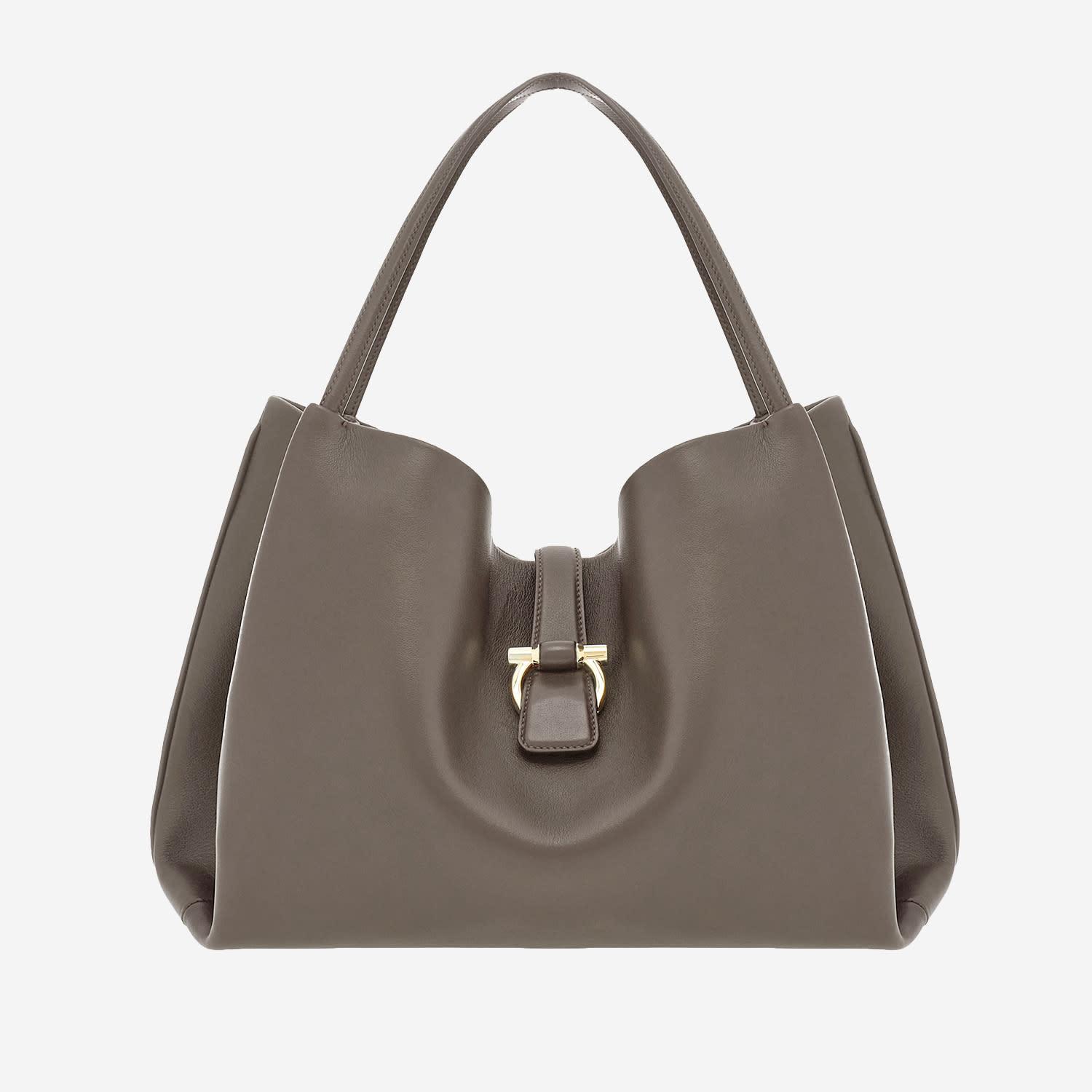 ferragamo leather shoulder bag