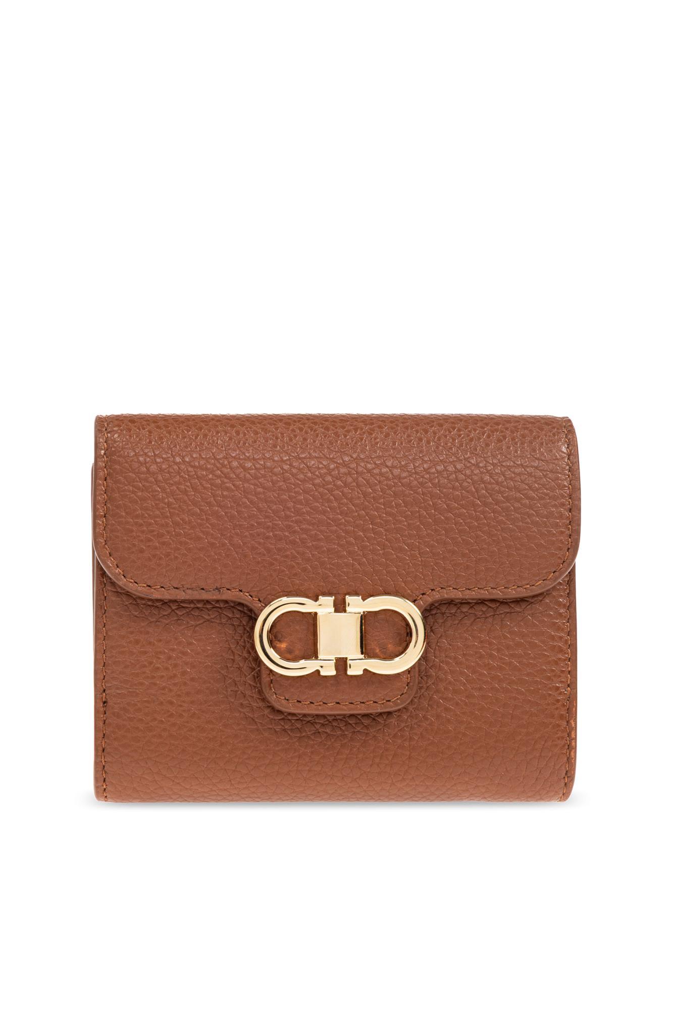 ferragamo leather wallet with logo