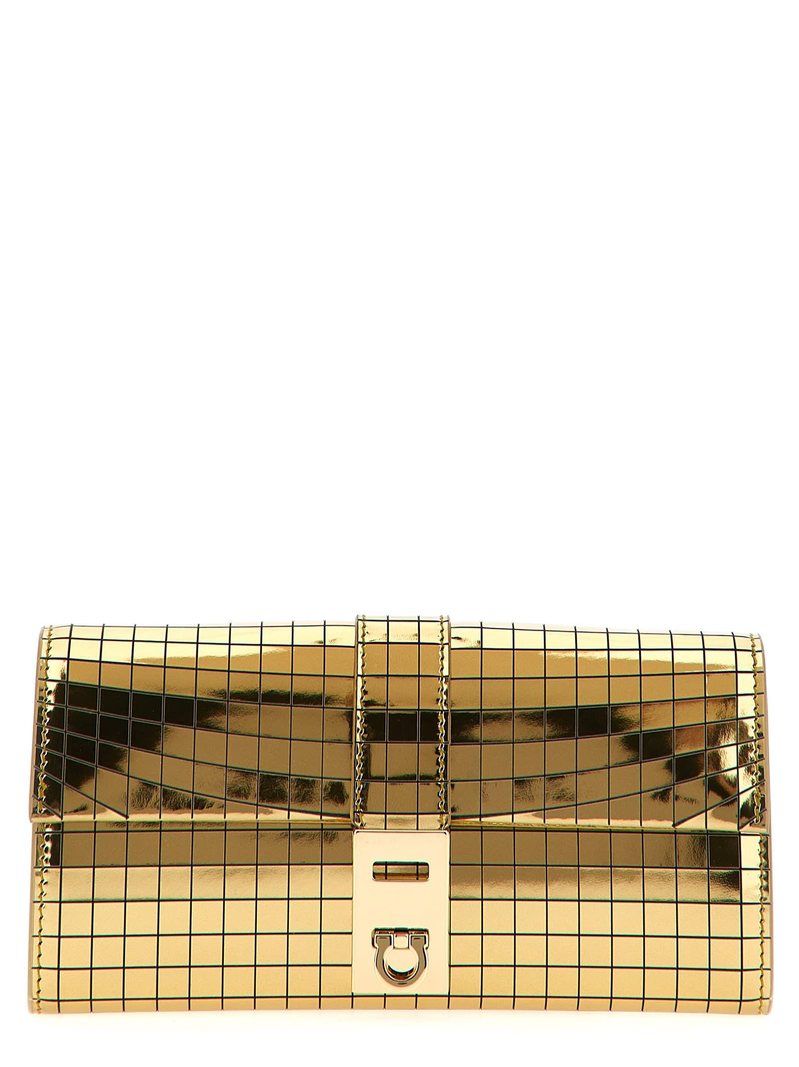 ferragamo lux gold wallet on chain