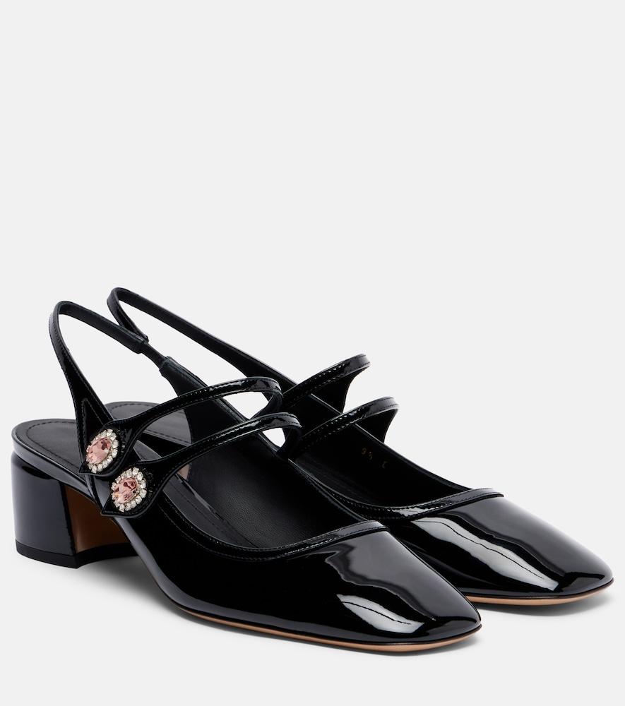 ferragamo milly patent leather slingback pumps