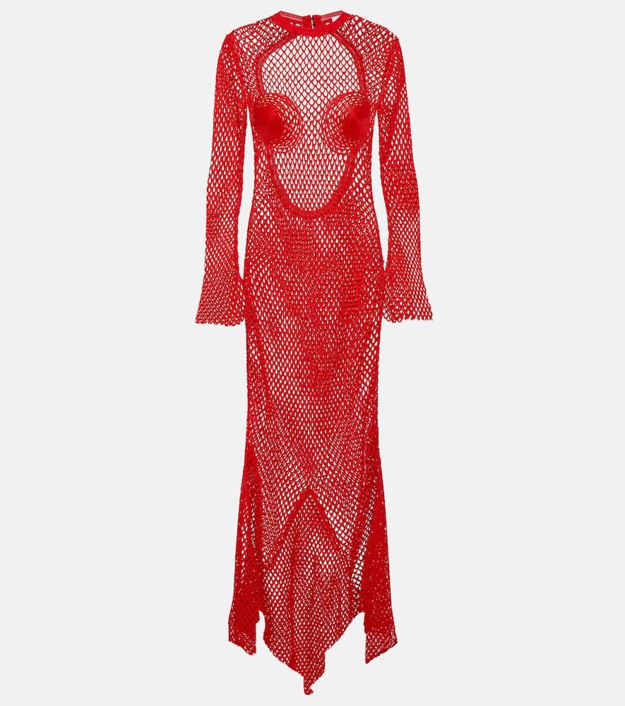 ferragamo net maxi dress