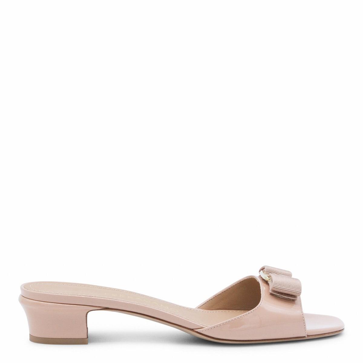 ferragamo nude leather sandals