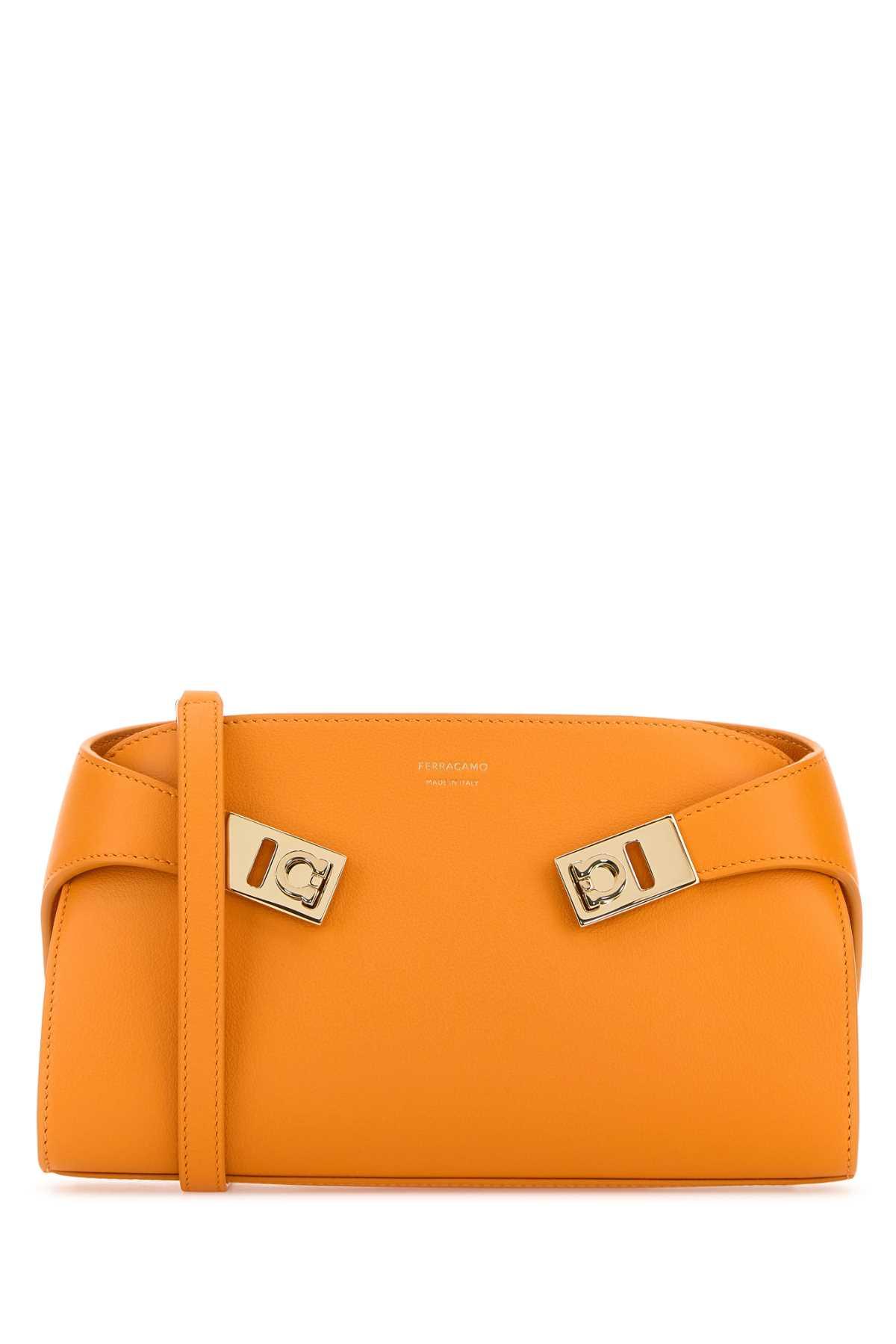 ferragamo orange leather crossbody bag