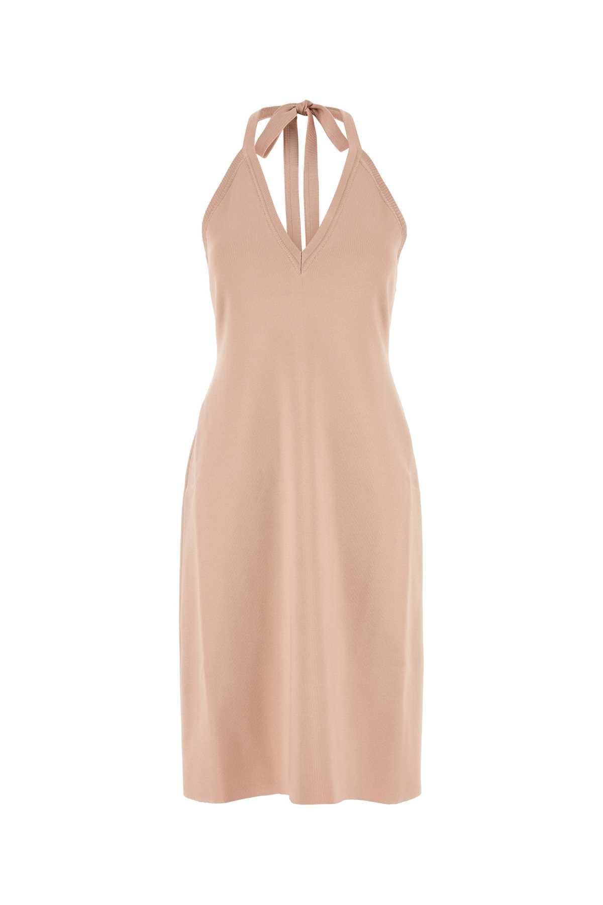 ferragamo pink stretch viscose blend dress