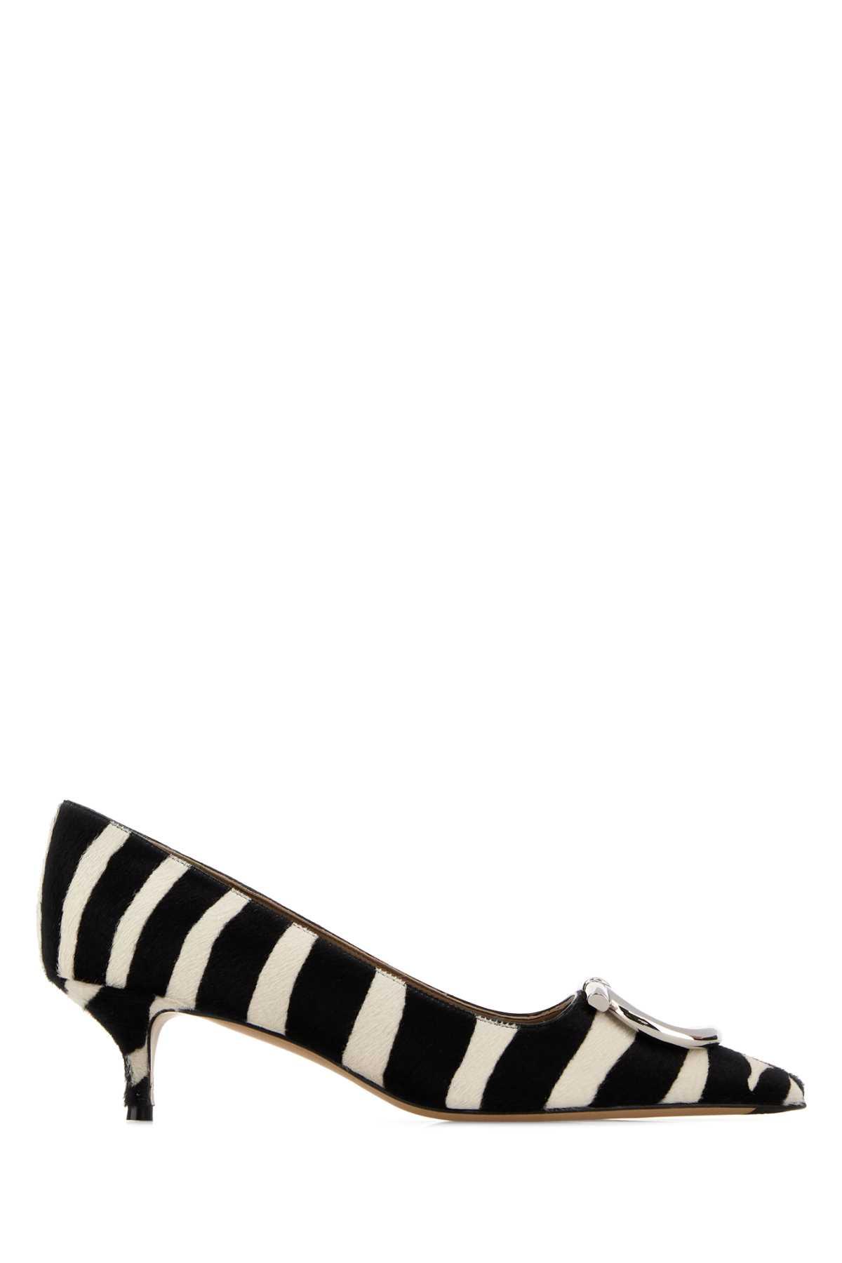 ferragamo printed calf hair lara 40 pumps