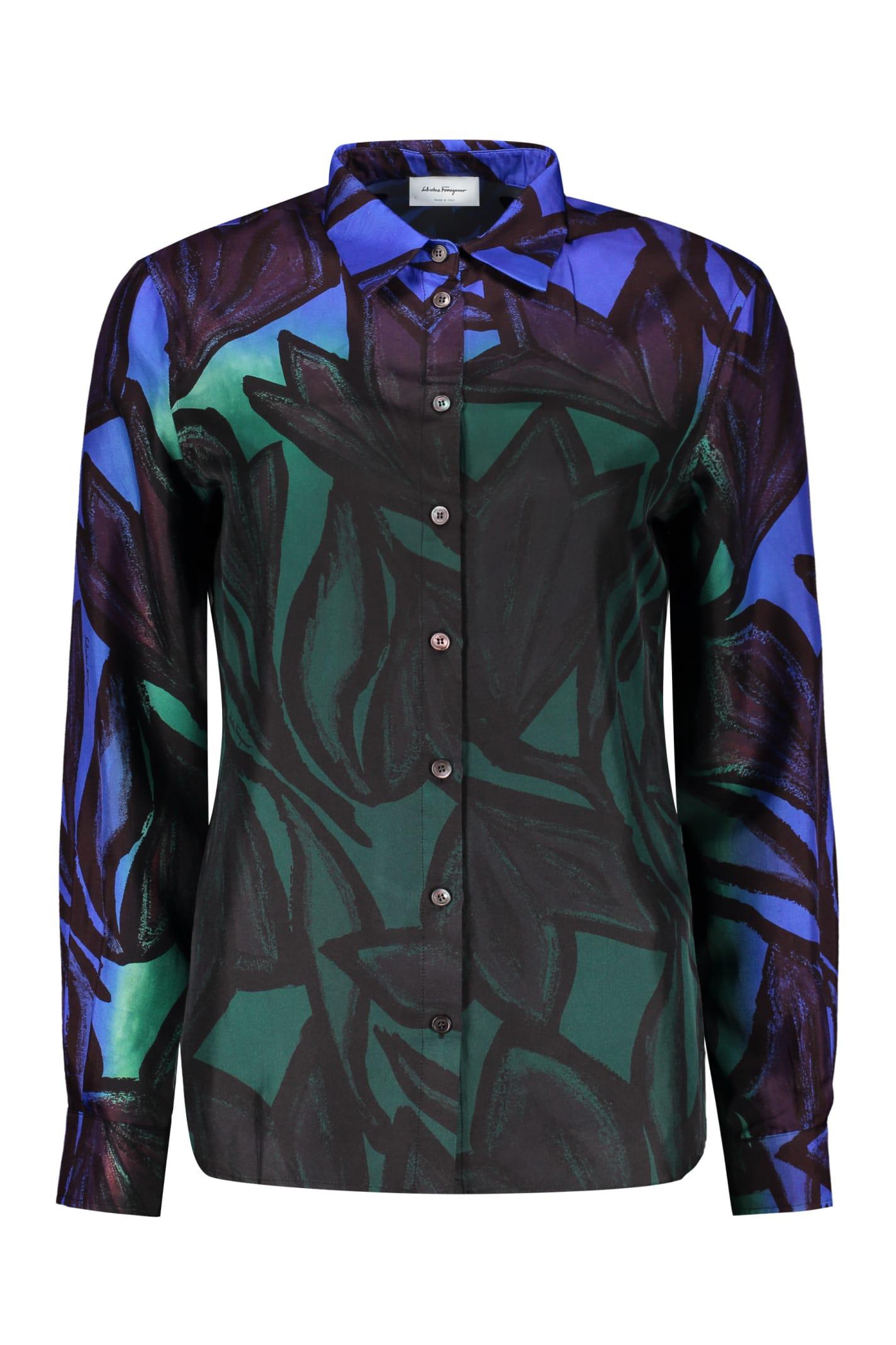 ferragamo printed silk shirt