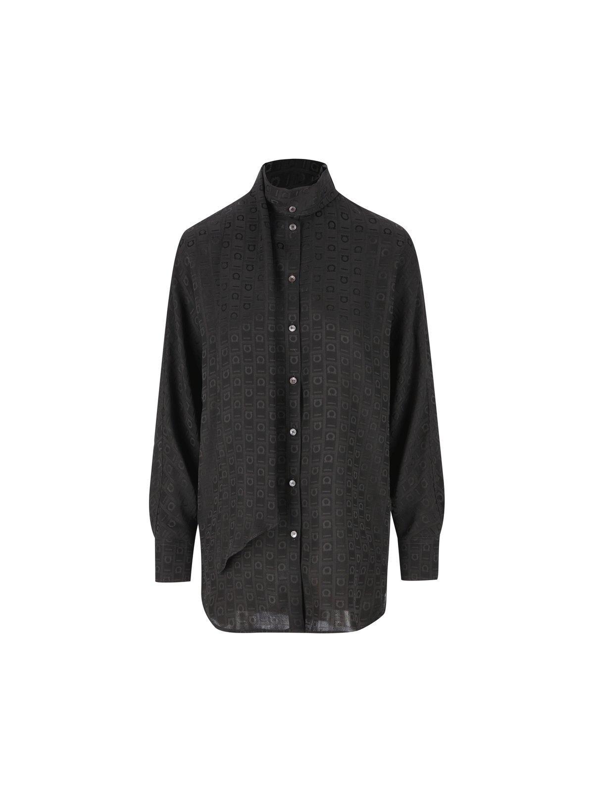 ferragamo sash collar blouse