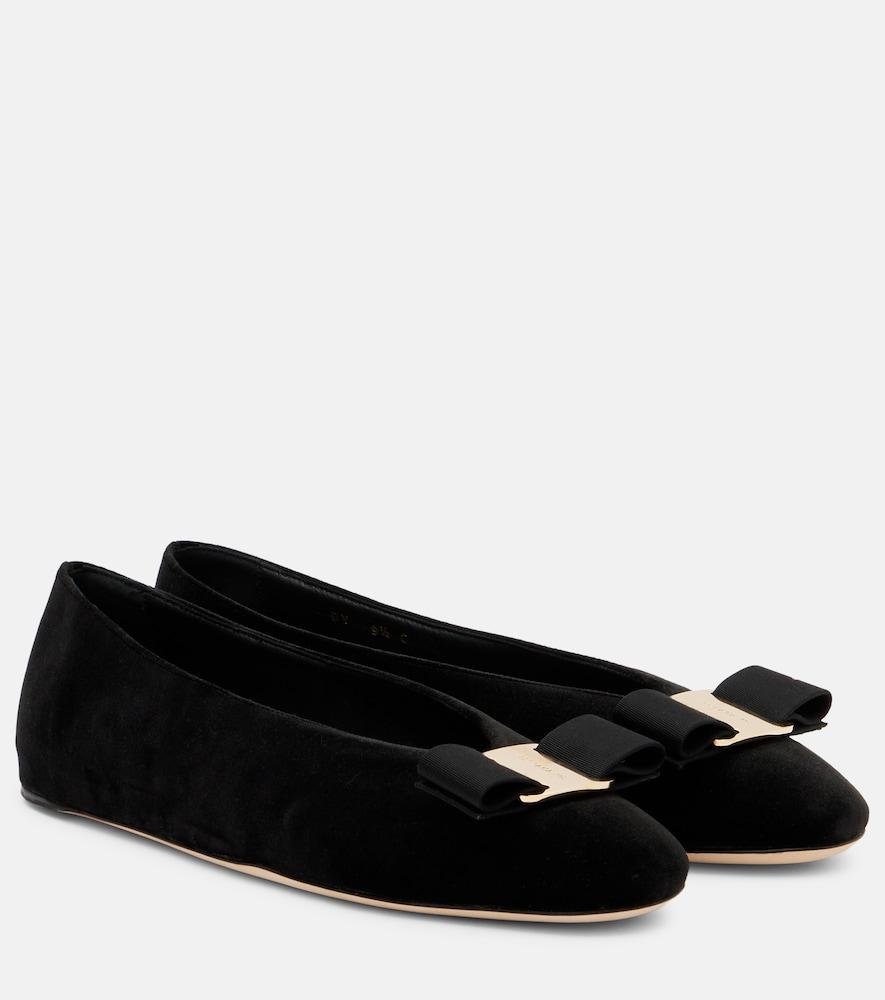 ferragamo vanna velvet ballet flats