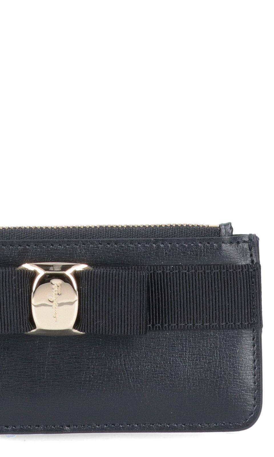ferragamo vara bow detailed card holder