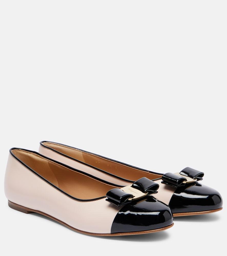 ferragamo varina leather ballet flats