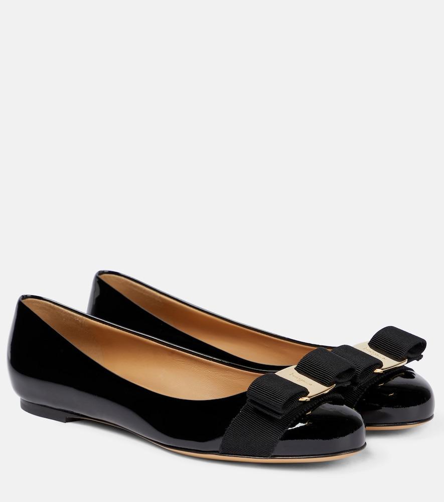 ferragamo varina patent leather ballet flats