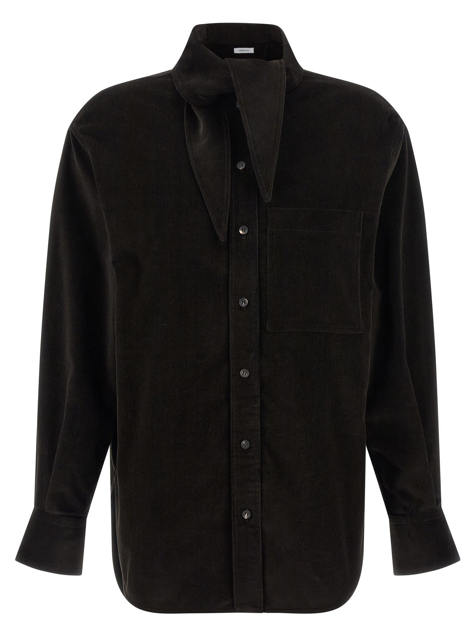 ferragamo velvet overshirt