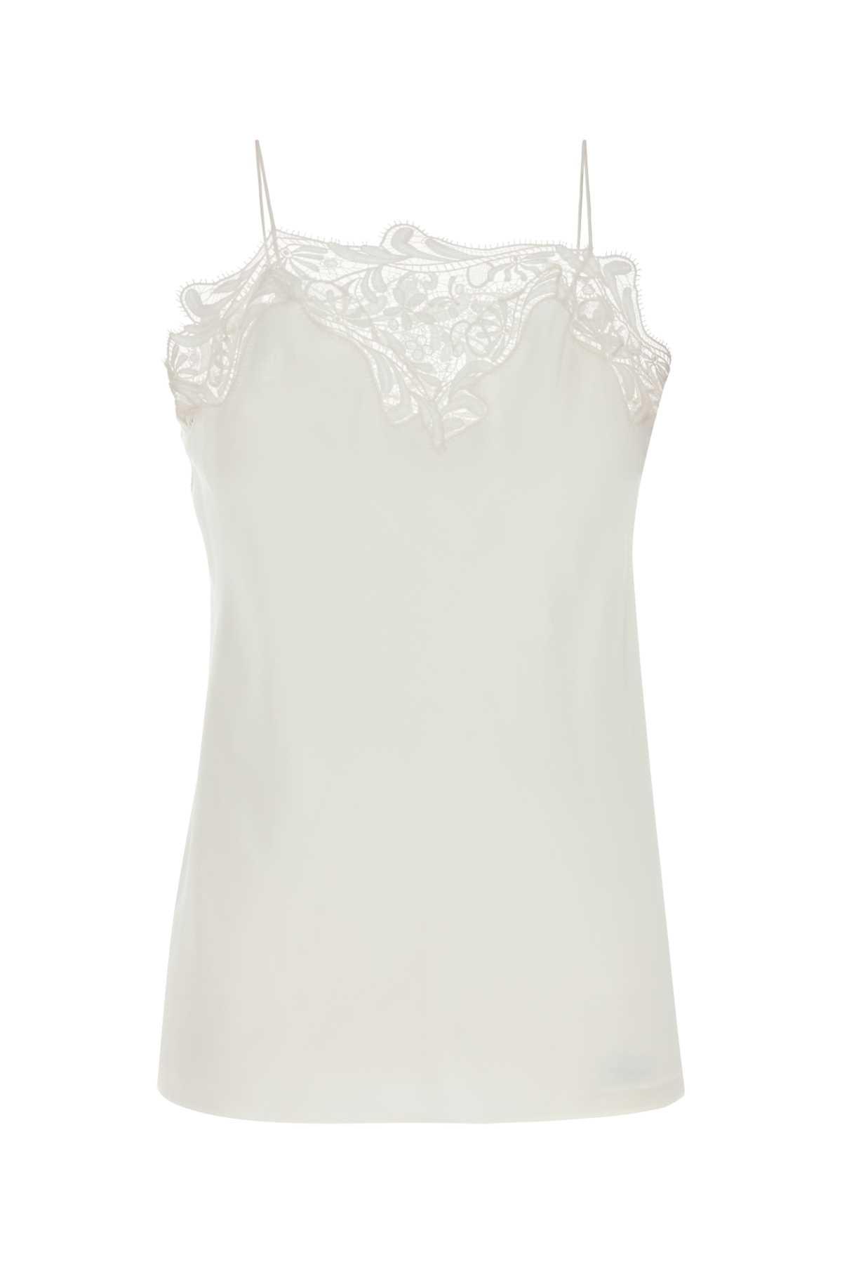 ferragamo white crepe top