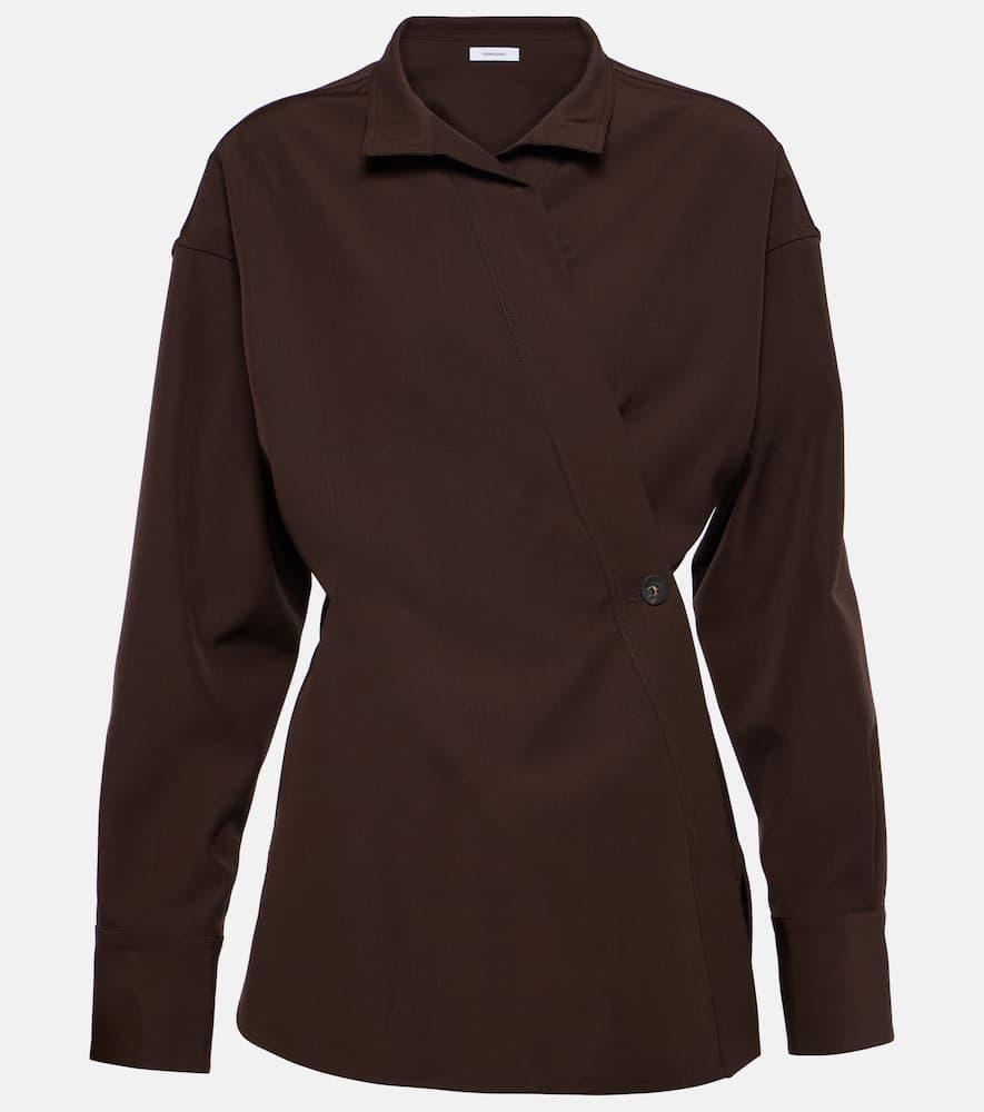ferragamo wrap wool shirt