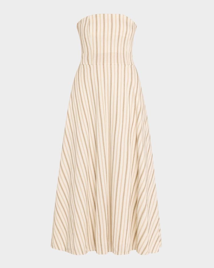 fervida stripe strapless midi dress