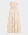 fervida stripe strapless midi dress