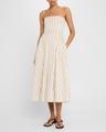 fervida stripe strapless midi dress