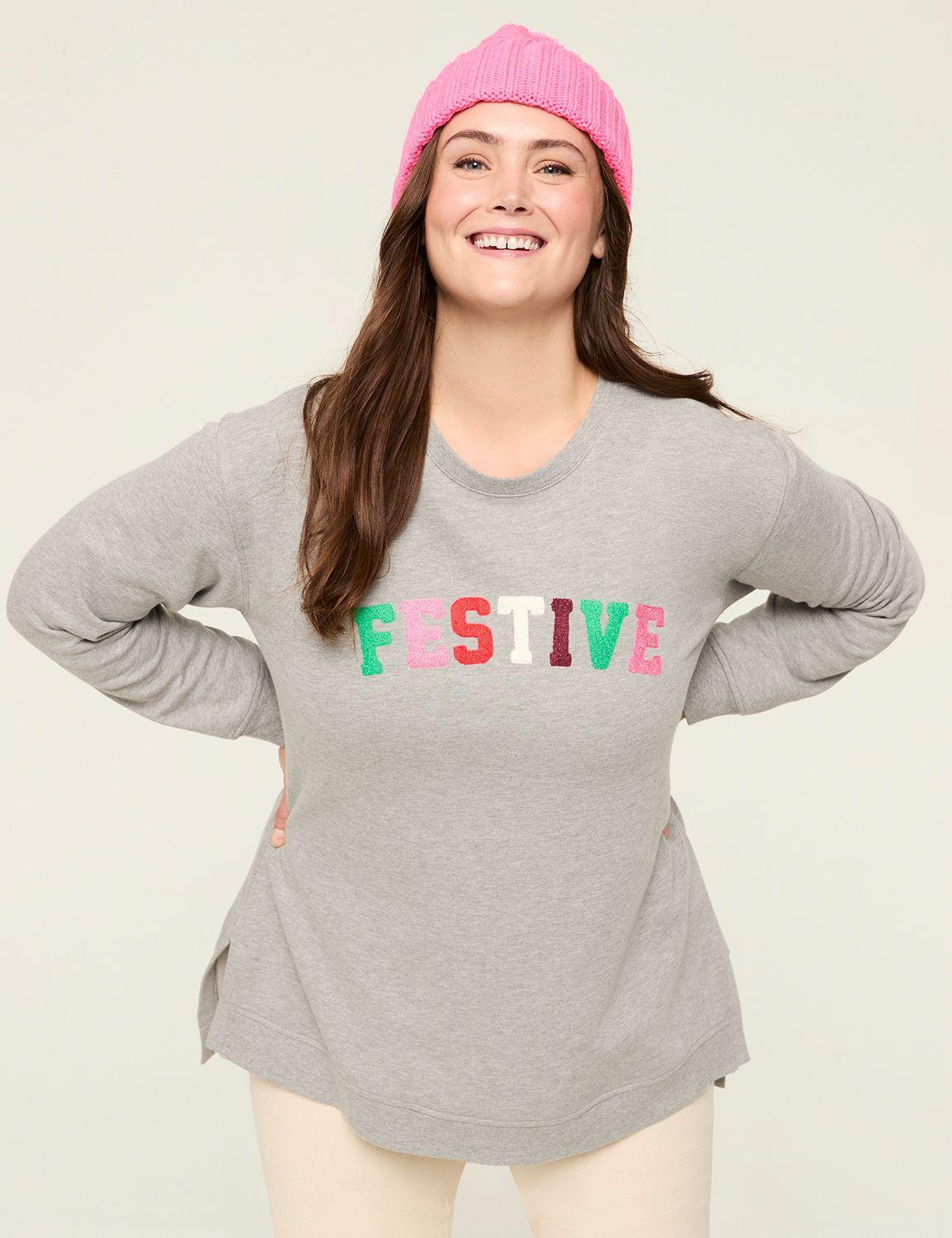 festive graphic sweatshirt