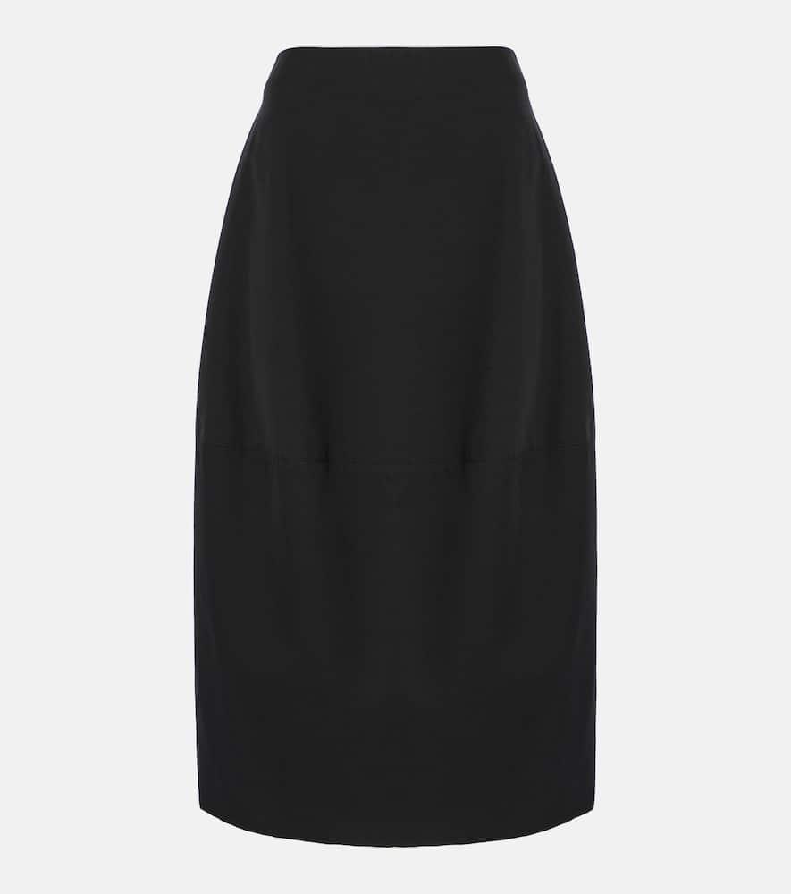 fforme skye cotton and wool midi skirt