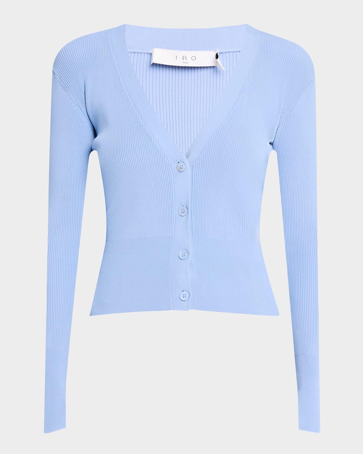 fidjy ribbed button-front top