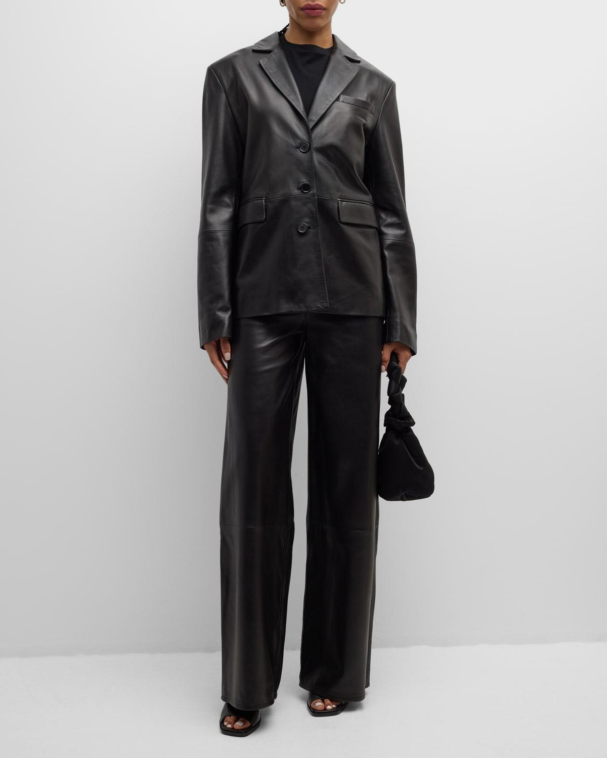figari wide-leg leather pants