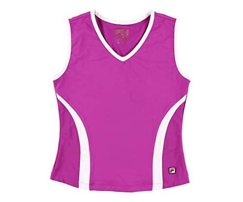 fila sleeveless v neck athletic top girls active shirts & tees size m, color: purple