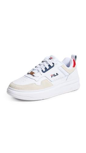 fila women's ardenza low sneakers, white/dress blue/fila red, 6.5 medium us
