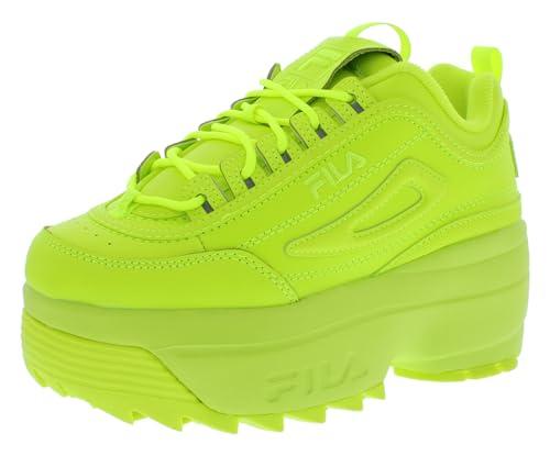 fila women's low-top, neon green, 10.5