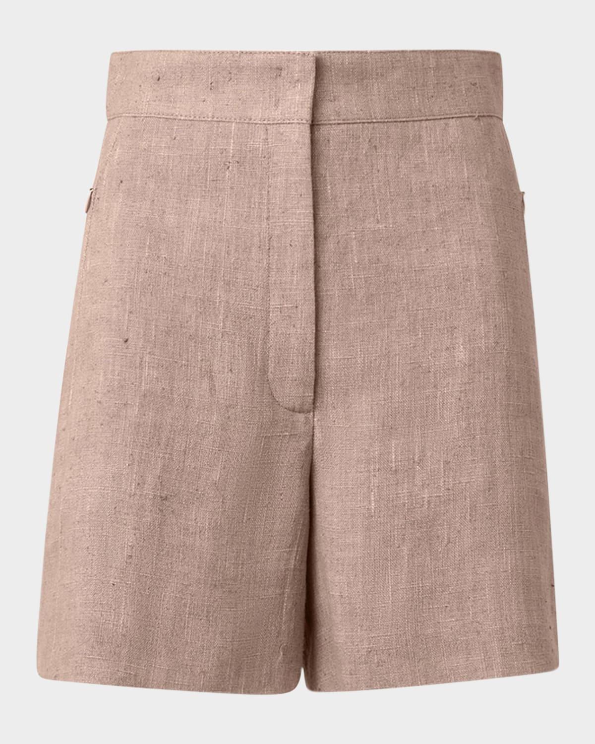 filia washed raw linen shorts