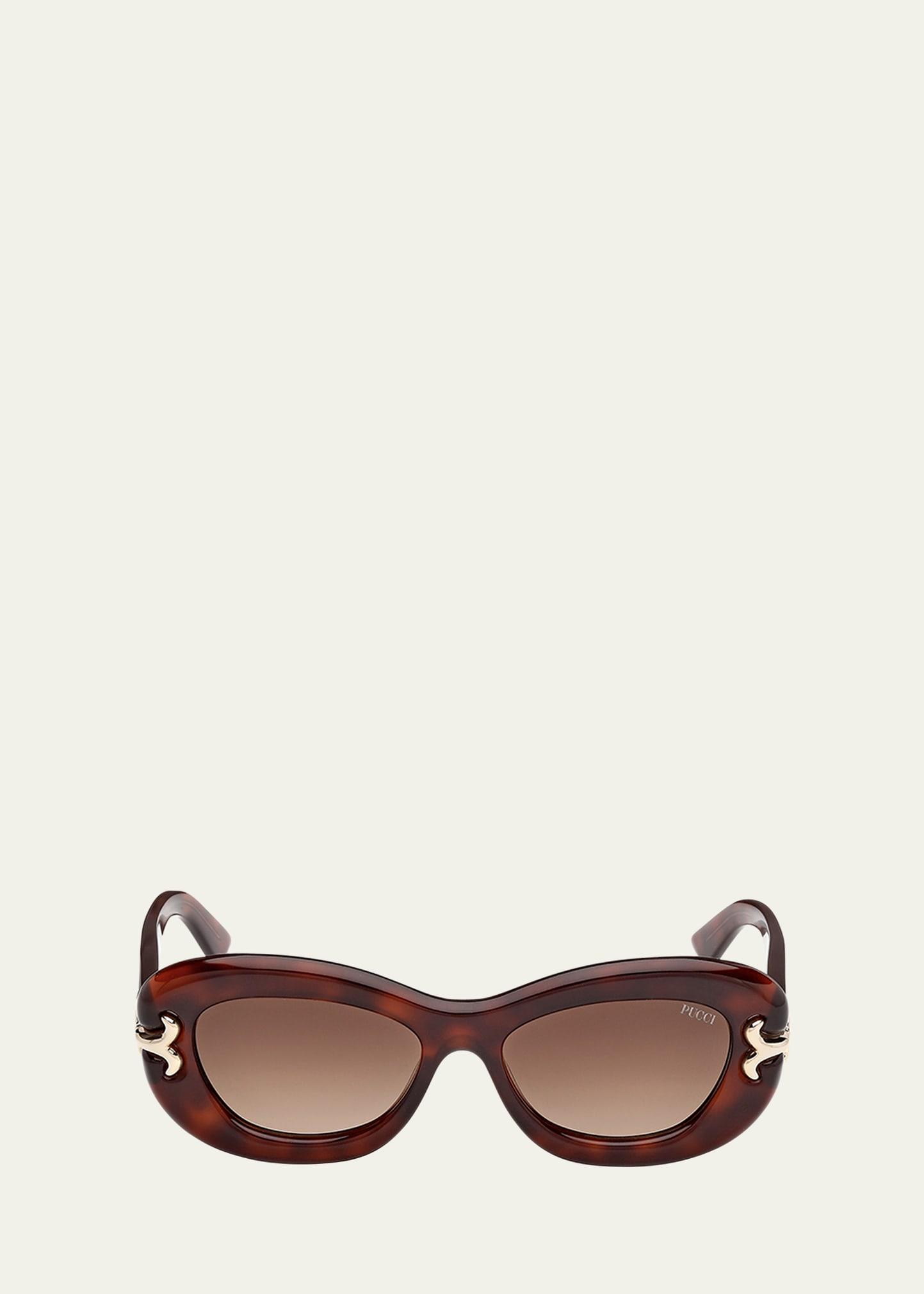 filigree acetate round sunglasses