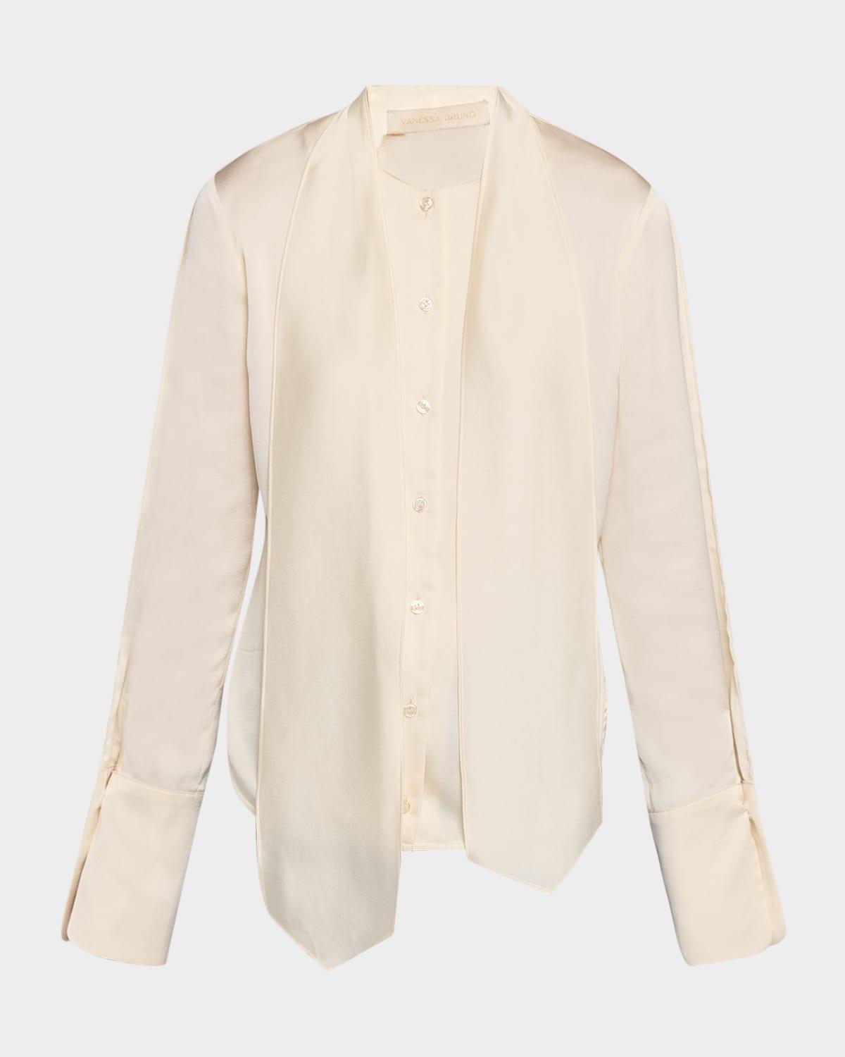 filipina slim tie-neck blouse