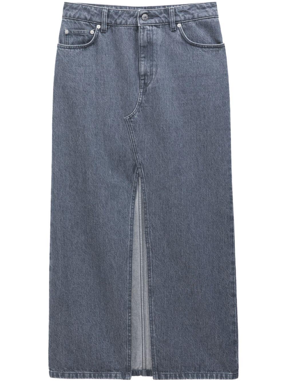 filippa k slit denim long skirt