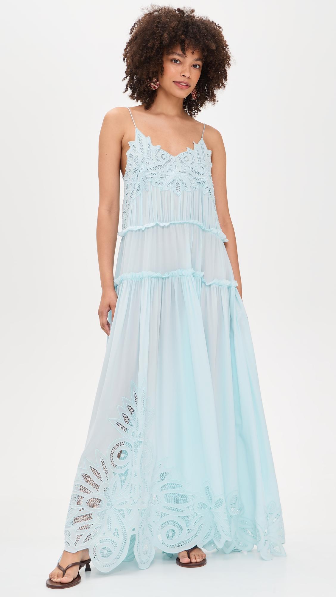 filippa lace applique silk gown