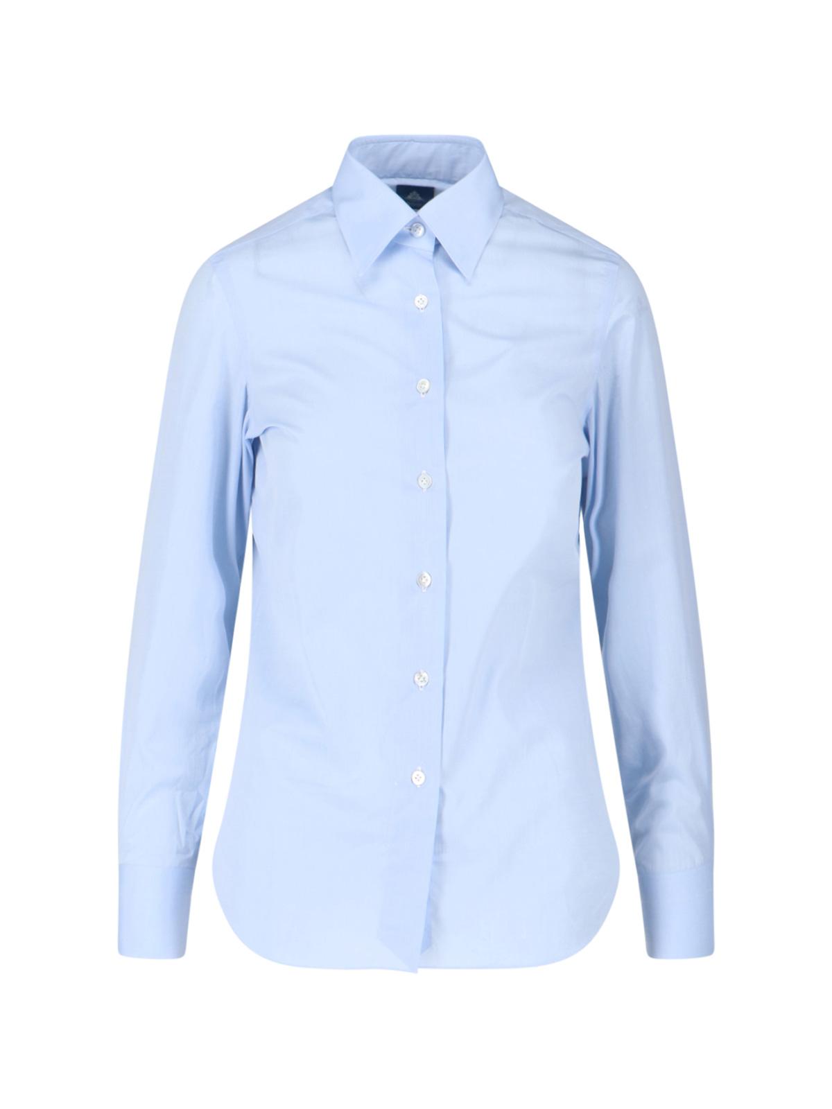 finamore shirts blue cotton - women