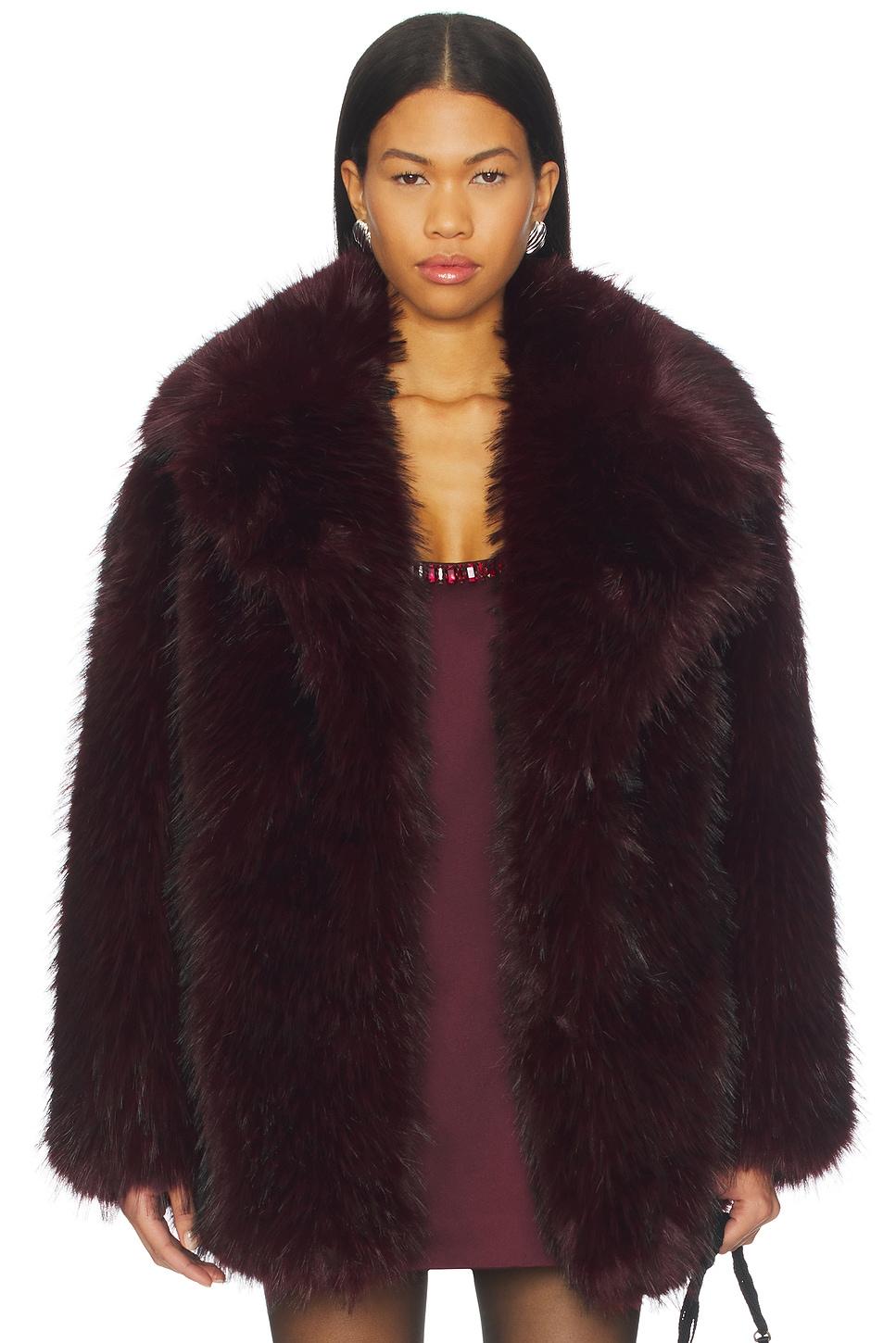 finaya faux fur trench coat