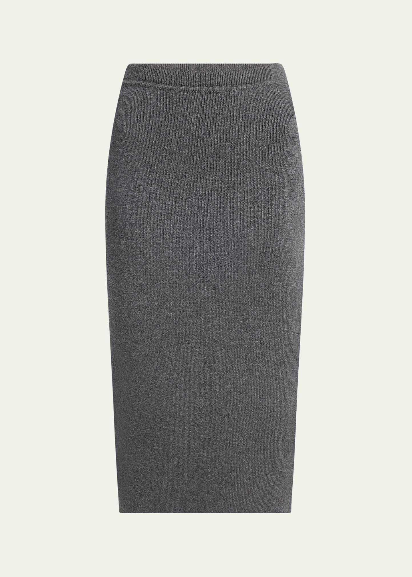 fine cashmere-cotton rib pencil skirt