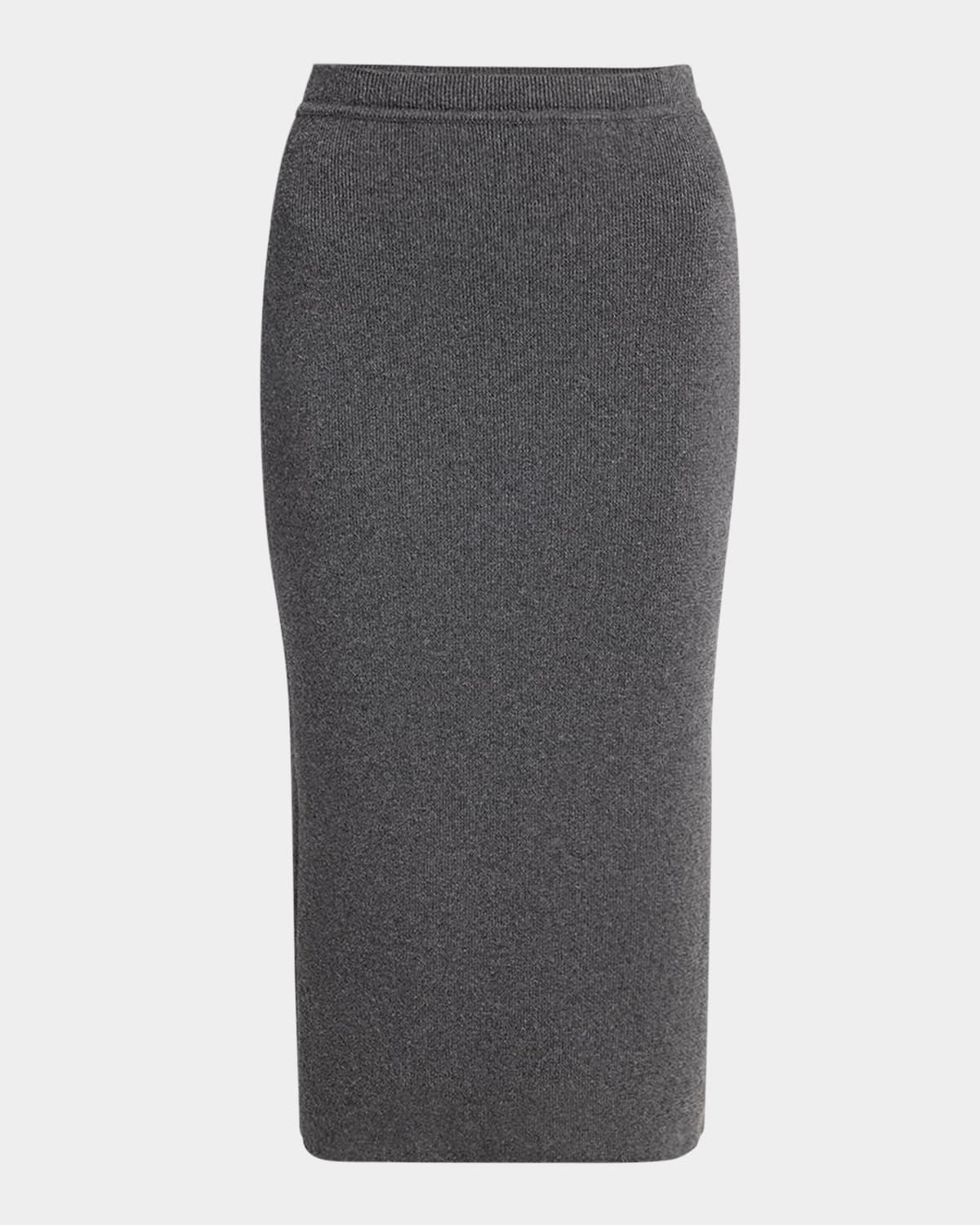 fine cashmere-cotton rib pencil skirt