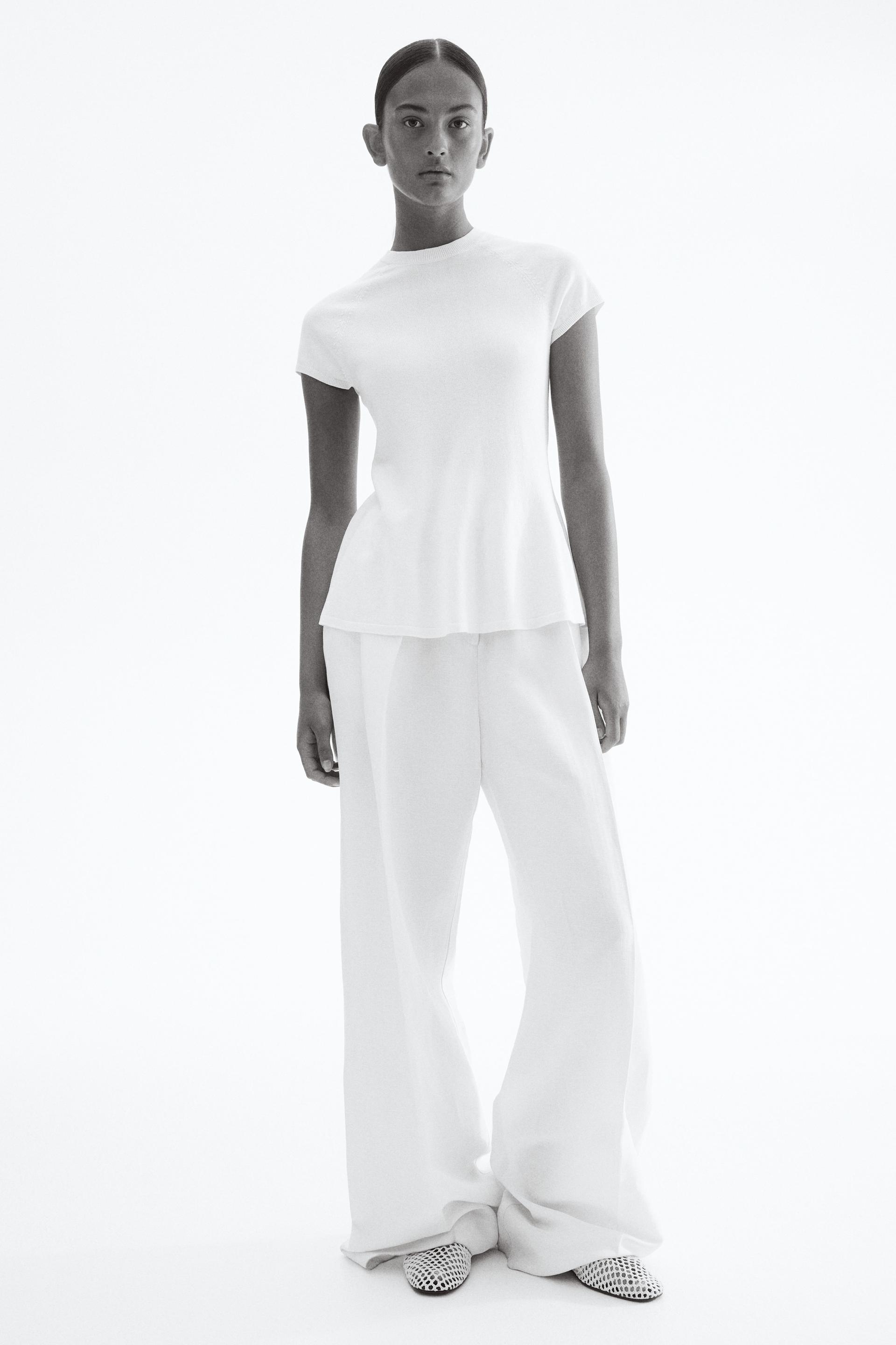 fine-knit peplum top