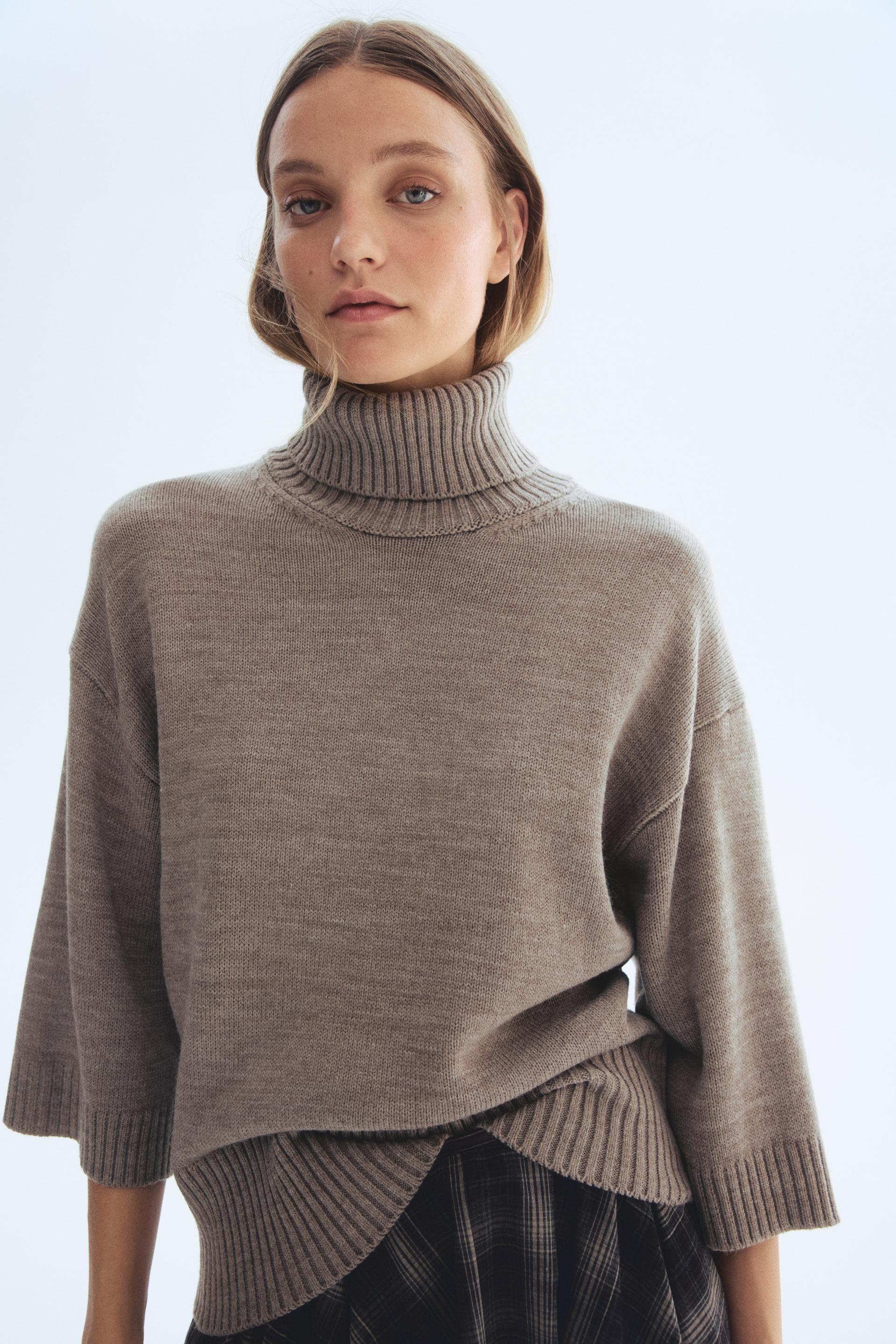 fine-knit turtleneck sweater