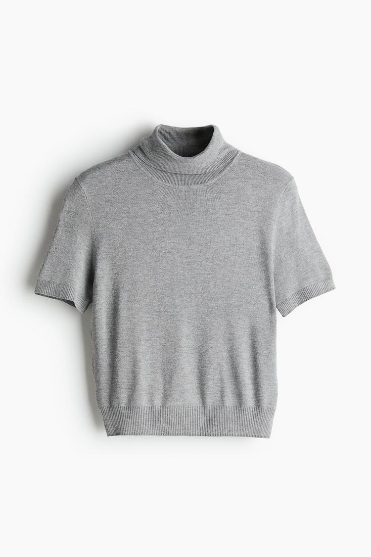 fine-knit turtleneck top