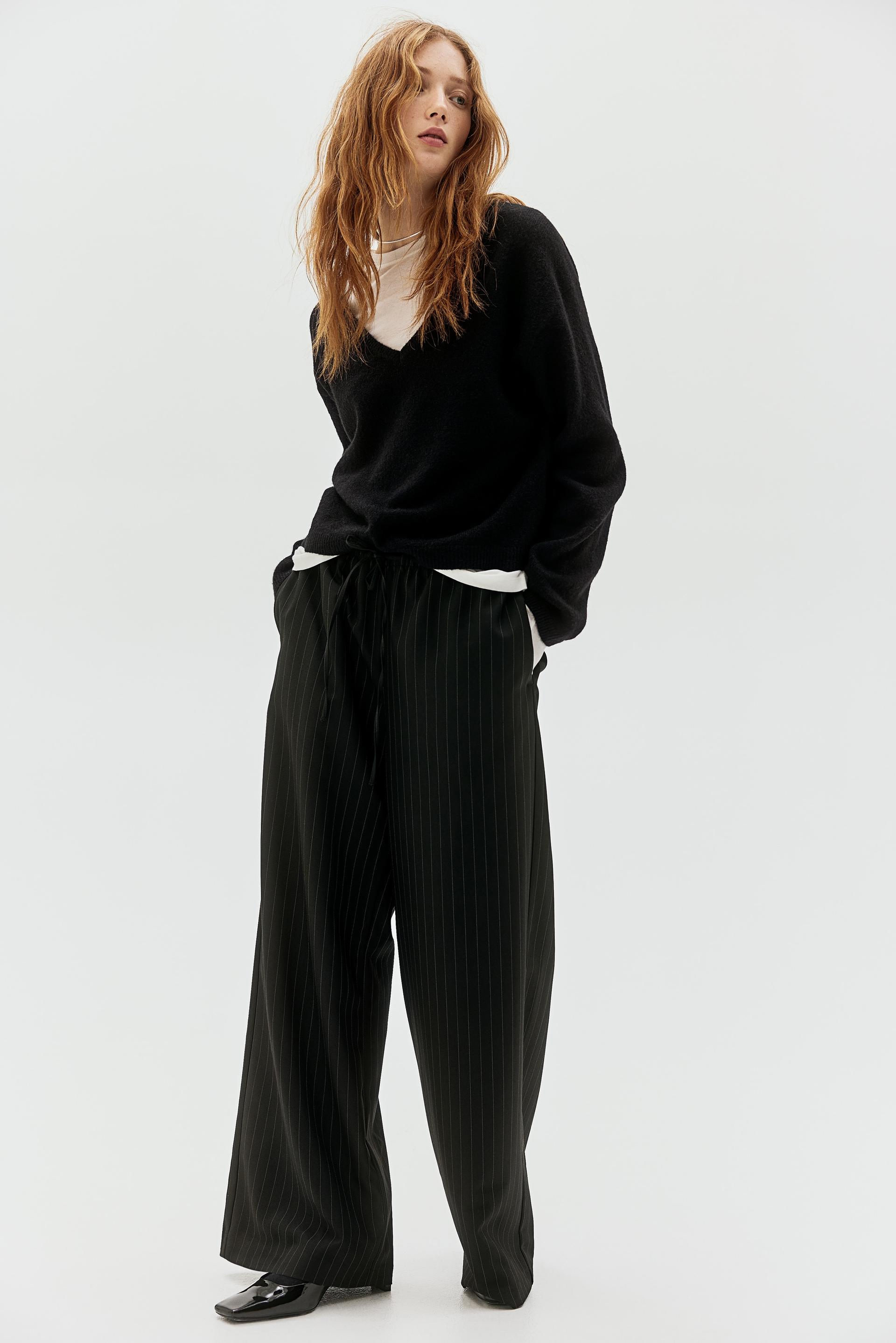 fine-knit v-neck sweater