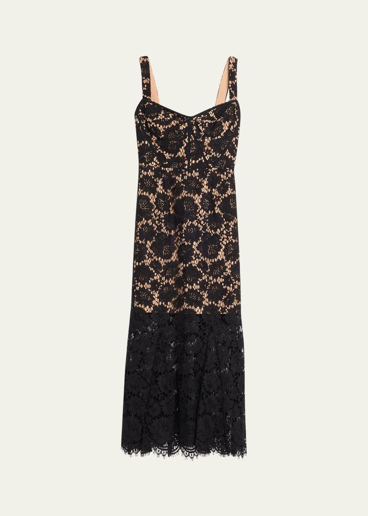 fine lace midi dress