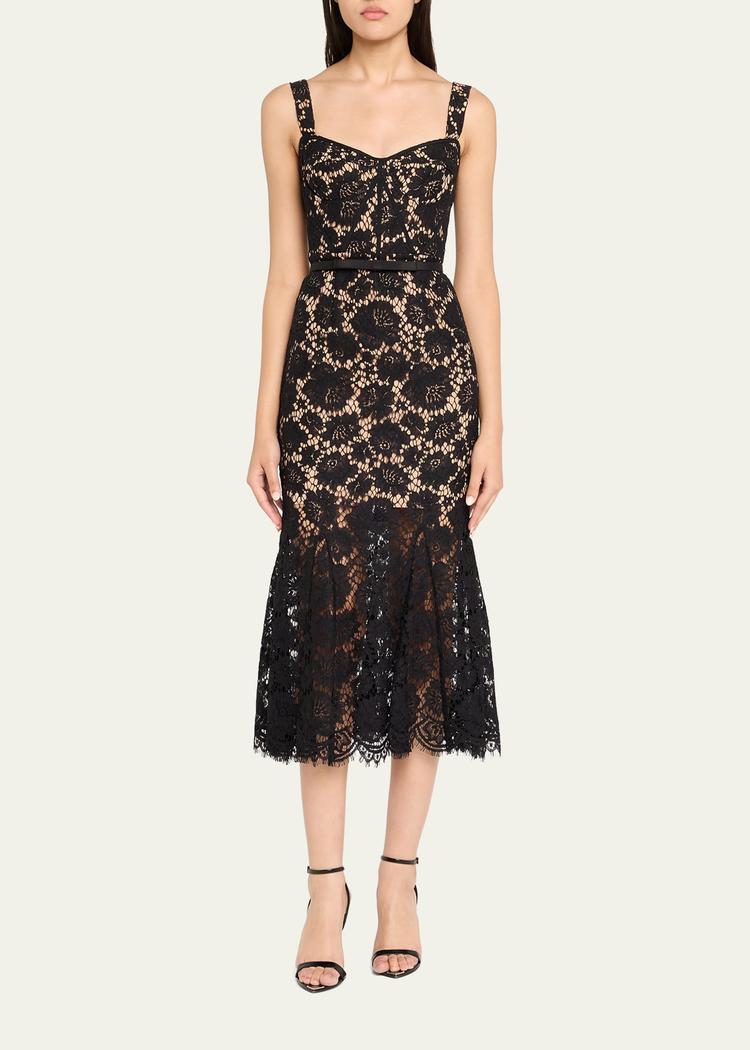 fine lace midi dress