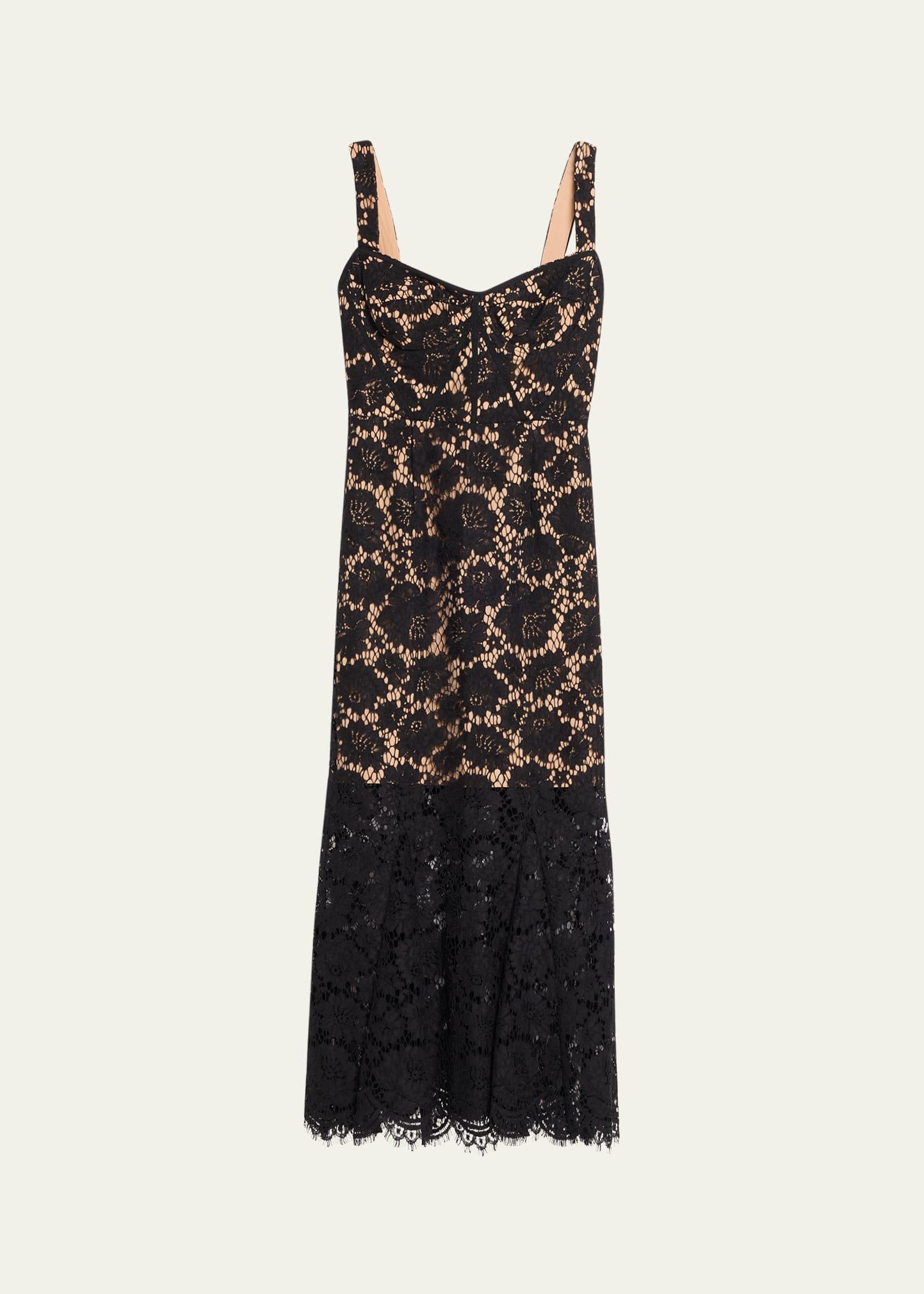 fine lace midi dress