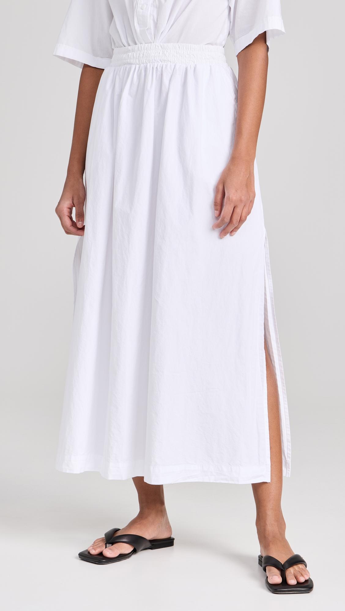 fine poplin double maxi skirt