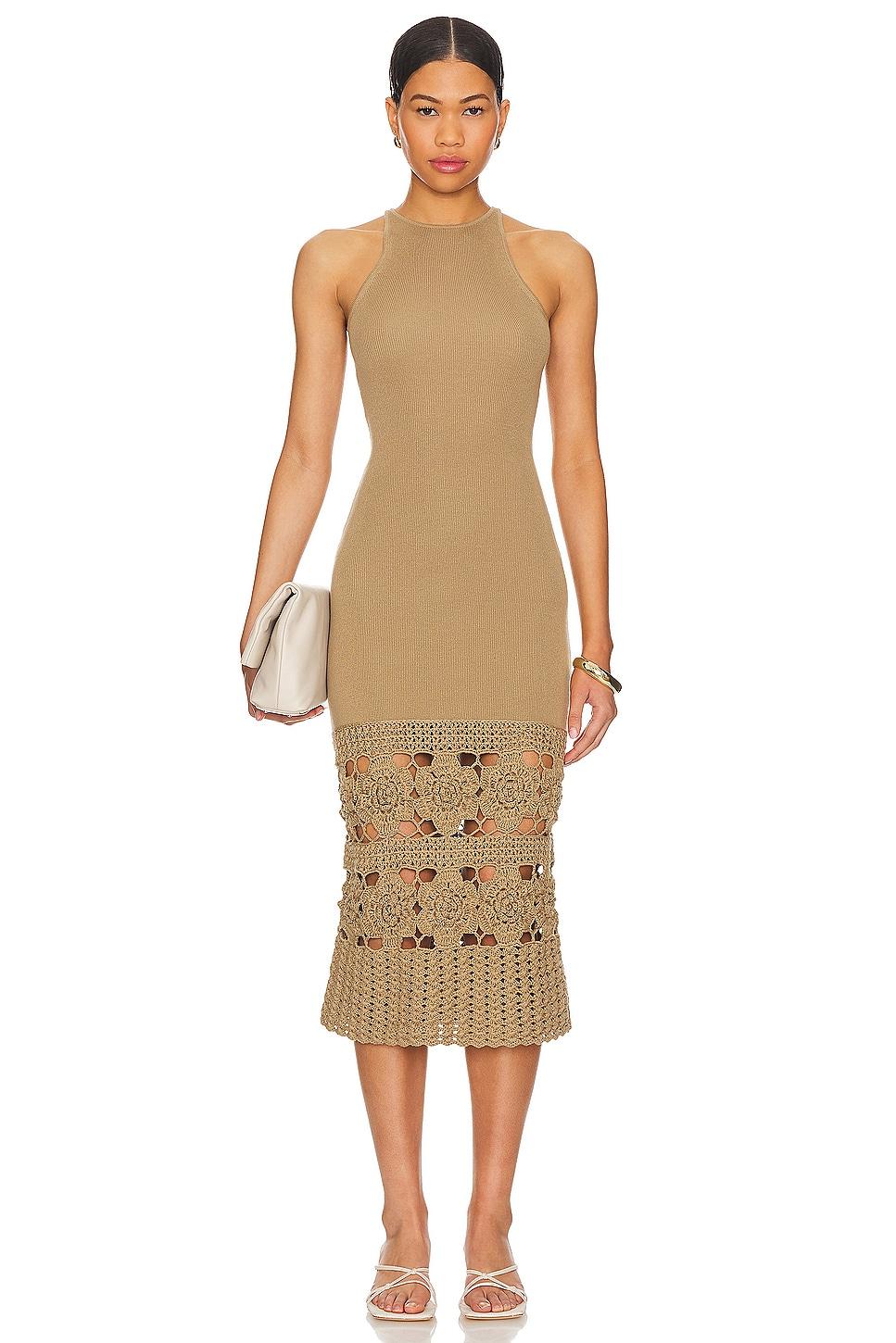 finley crochet midi dress