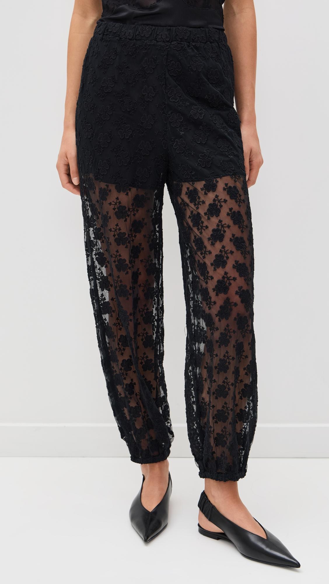 finn embroidered mesh bubble pants