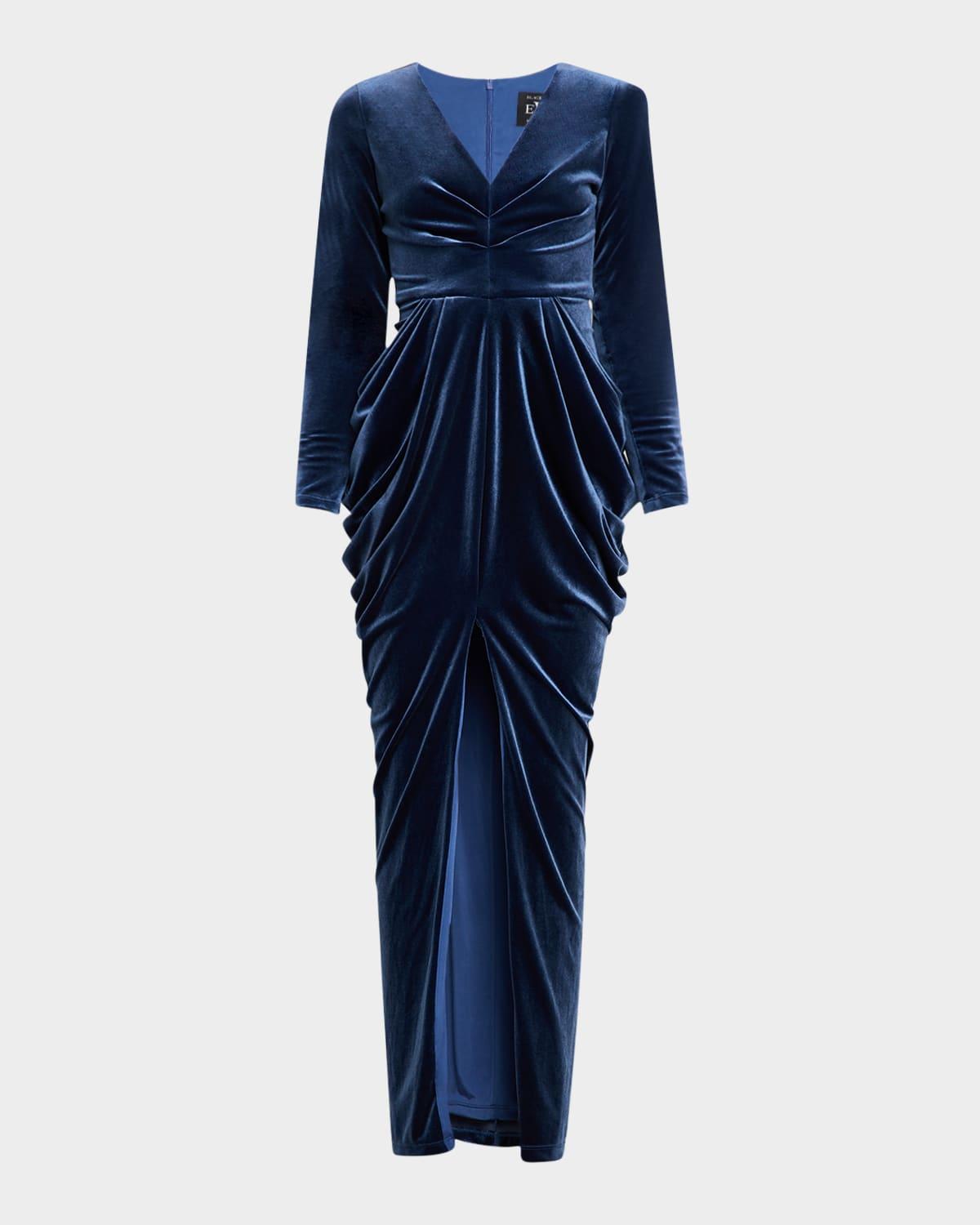 finnegan draped velvet gown