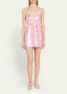 finta sequined lace-trim mini dress