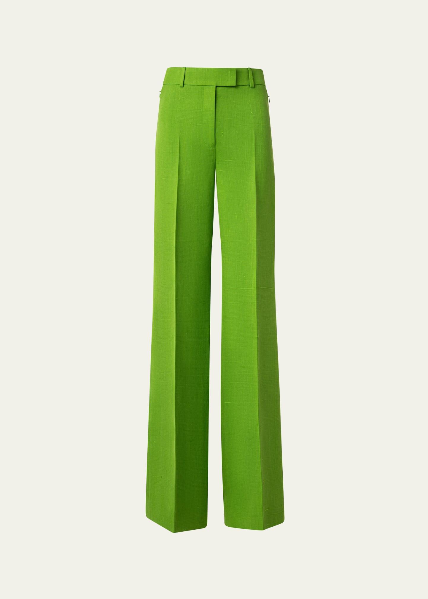 fior silk viscose shantung wide leg pants
